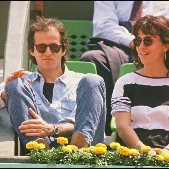Jean-Jacques Goldman et Catherine Morlet à Roland-Garros en 1990.