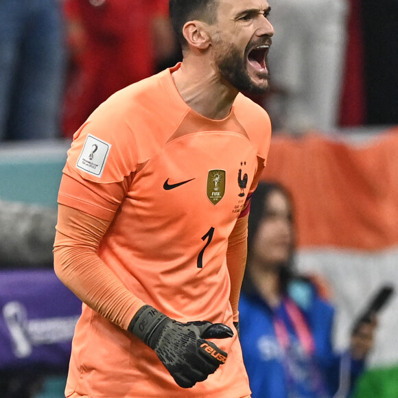 Hugo Lloris au match de demi-finale opposant la France au Maroc lors de la Coupe du Monde 2022 au stade Al-Bayt, à Doha, Qatar, le 14 décembre 2022. La France a gagné 2-0. © Philippe Perusseau/Bestimage 