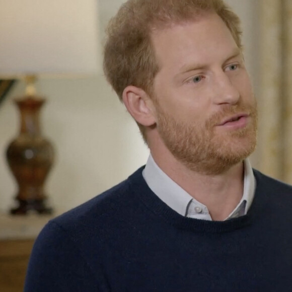 Le prince Harry accorde son unique interview au Royaume Uni au journaliste Tom Bradby pour la sortie de son autobiographie choc "Spare" (Le Suppléant) le 8 janvier 2023. 