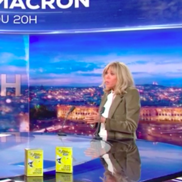Capture du "JT de 20 heures" de TF1 avec Brigitte Macron