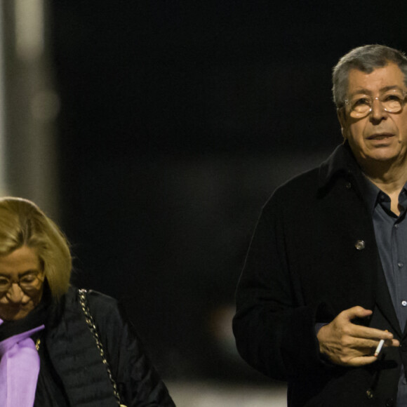 Patrick Balkany et sa femme Isabelle Balkany - Sorties des invités à la fête d'anniversaire organisée à l'occasion des 60 ans de Nicolas Sarkozy à son domicile à Paris, le 30 janvier 2015. Nicolas Sarkozy a eu 60 ans le 28 janvier.