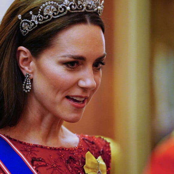 Catherine Kate Middleton, princesse de Galles - La famille royale d'Angleterre lors de la réception des corps diplômatiques au palais de Buckingham à Londres le 6 décembre 2022. 