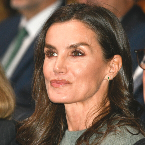 La reine Letizia d'Espagne lors de la cérémonie de clôture de la 10ème édition du "Promociona Project" à Madrid, Espagne, le 11 janvier 2023. 