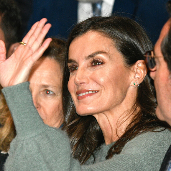 La reine Letizia d'Espagne lors de la cérémonie de clôture de la 10ème édition du "Promociona Project" à Madrid, Espagne, le 11 janvier 2023. 