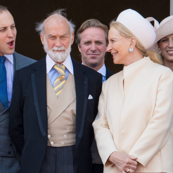 Frederick Windsor, Michael de Kent, Marie-Christine von Reibnitz, Gabriella Windsor, Thomas Kingston - La famille royale au balcon du palais de Buckingham lors de la parade Trooping the Colour 2019, célébrant le 93ème anniversaire de la reine Elisabeth II, londres, le 8 juin 2019. 