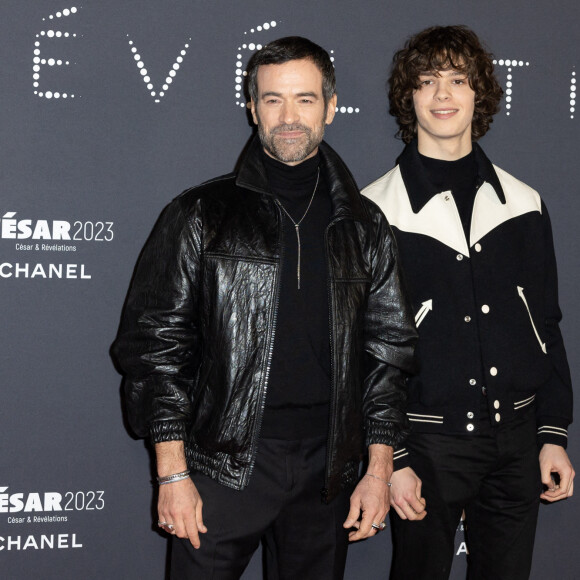 Romain Duris et Paul Kircher - Photocall de la soirée des révélations des Cesar 2023 au Trianon à Paris le 16 janvier 2023. © Olivier Borde/Bestimage