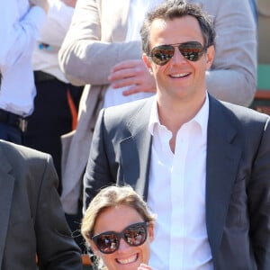 Anne-Sophie Lapix et son mari Arthur Sadoun aux internationaux de France de Roland Garros 2012 à Paris le 8 juin 2012