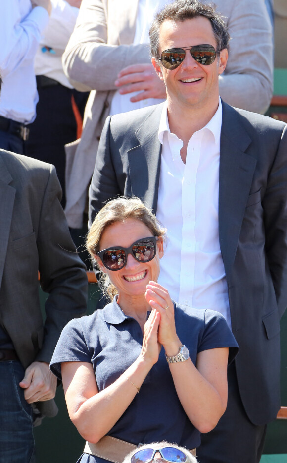 Anne-Sophie Lapix et son mari Arthur Sadoun aux internationaux de France de Roland Garros 2012 à Paris le 8 juin 2012