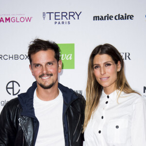 Laury Thilleman (Miss France 2011) et son compagnon Juan Arbelaez à l'occasion du lancement de la 26ème campagne d'Octobre Rose par l'association Le Cancer du Sein, Parlons-en ! sur le Champ de Mars à Paris, France, le 1er octobre 2019. © Jean-Baptiste Autissier/Panoramic/Bestimage 