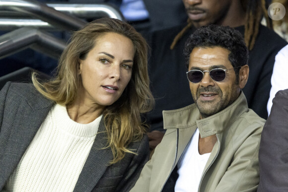 Mélissa Theuriau et son mari Jamel Debbouze - People assistent au match aller de la Ligue des Champions entre le Paris Saint-Germain et la Juventus (2-1) au Parc des Princes à Paris