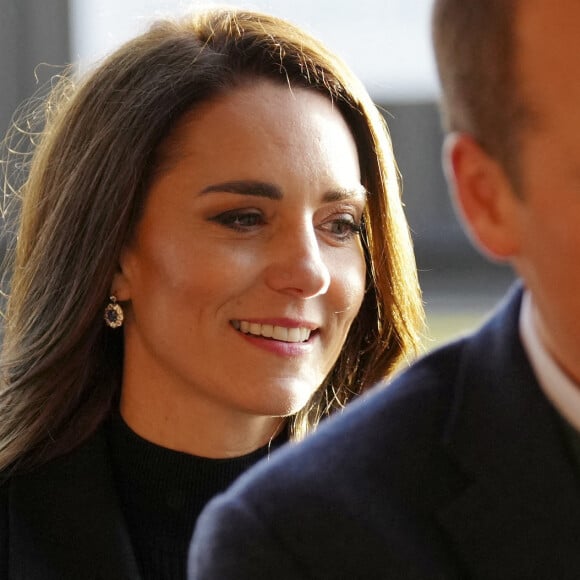 Le prince William, prince de Galles, et Catherine (Kate) Middleton, princesse de Galles, inaugurent officiellement le nouveau Centre hospitalier Royal Liverpool University Hospital à Liverpool, Royaume Uni, le 12 janvier 2023. 