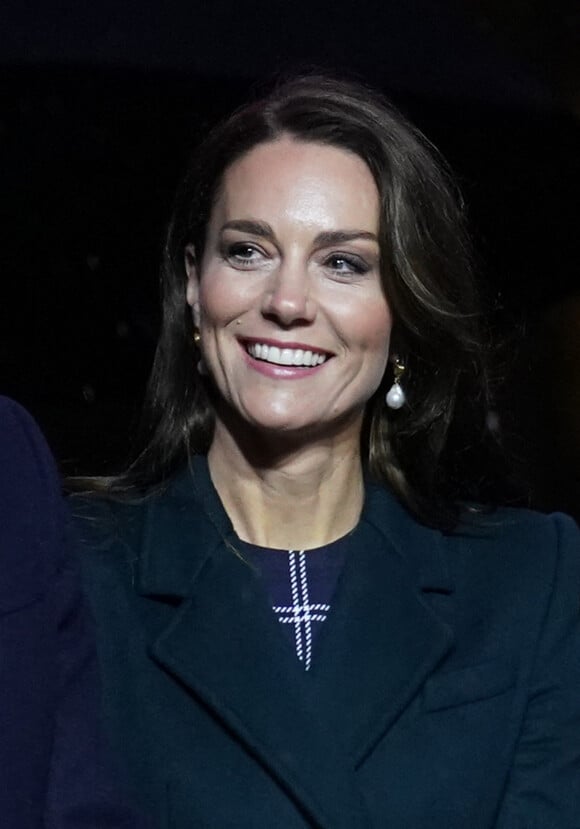 Kate Catherine Middleton, princesse de Galles lors de l'illumination de l'Hôtel de Ville à l'occasion de la remise du prix "Earthshot Prize Awards" à Boston. 