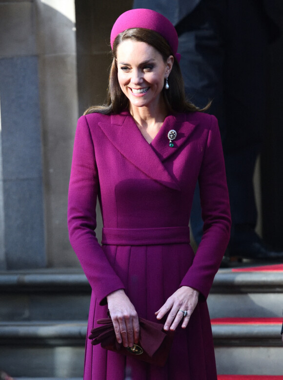 Catherine (Kate) Middleton, princesse de Galles, arrivent pou rencontrer le président de l'Afrique du Sud à l'hôtel Corinthia de Londres, Royaume Uni, le 22 novembre 2022. 