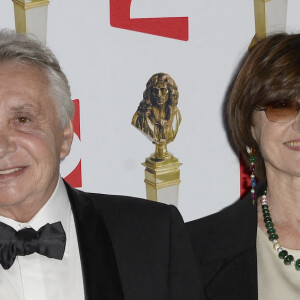 Michel Sardou cas contact de R. Bachelot - Michel Sardou et sa femme Anne-Marie Périer - La 26e nuit des Molières aux Folies Bergère à Paris, le 2 juin 2014. 