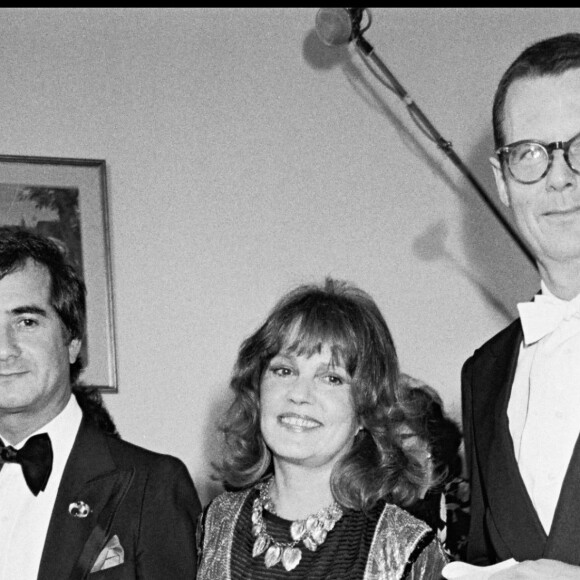 Jeanne Moreau à Cannes en 1980 avec Jean-Claude Brialy et Per Spook