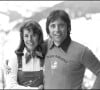 Sacha Distel et son épouse Francine à Megève en 1975