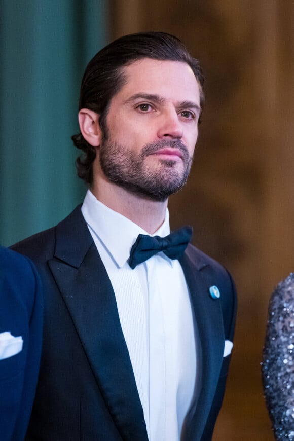 Le prince Carl Philip de Suède, lors du dîner de gala annuel "Sverigemiddagen (dîner suédois)", suivi d'un concert dans la salle Rikssalen du palais royal à Stockholm, le 20 janvier 2023.