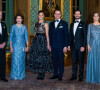 La princesse Victoria de Suède, Le prince Daniel de Suède, La princesse Sofia (Hellqvist) de Suède, Le prince Carl Philip de Suède, lors du dîner de gala annuel "Sverigemiddagen (dîner suédois)", suivi d'un concert dans la salle Rikssalen du palais royal à Stockholm.