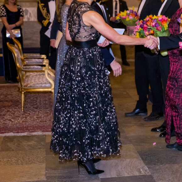 La princesse Victoria de Suède, lors du dîner de gala annuel "Sverigemiddagen (dîner suédois)", suivi d'un concert dans la salle Rikssalen du palais royal à Stockholm, le 20 janvier 2023.