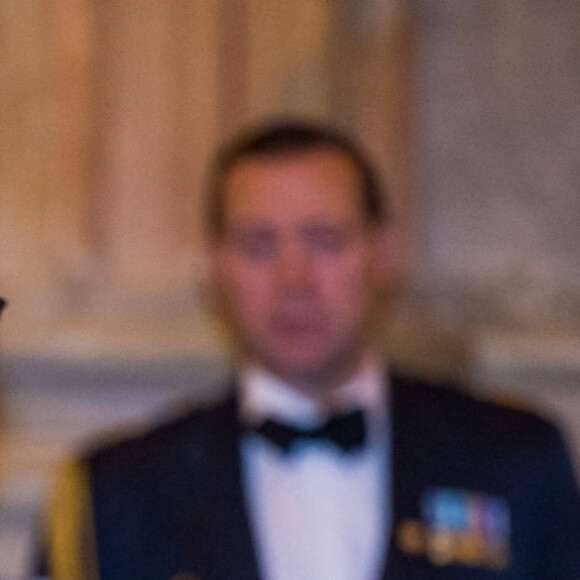 La princesse Victoria de Suède, Le prince Daniel de Suède, lors du dîner de gala annuel "Sverigemiddagen (dîner suédois)", suivi d'un concert dans la salle Rikssalen du palais royal à Stockholm, le 20 janvier 2023.