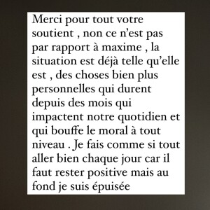 Julia Paredes poste un message alarmant en story Instagram, le 24 janvier 2023