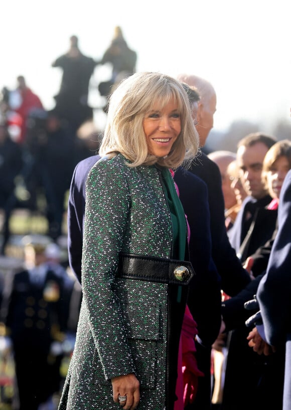 Brigitte Macron - Cérémonie d'accueil du président de la République française Emmanuel Macron et de la première Dame Brigitte Macron à la Maison Blanche à Washington le 1er décembre 2022. © Dominique Jacovides / Bestimage 