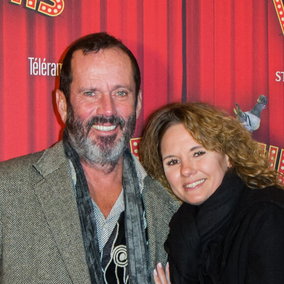 Christian Vadim et sa nouvelle compagne Nadège Méziat (jouent ensemble dans la pièce "la fille sur la banquette arrière") - Soirée de gala à l'occasion de la première de la pièce "Les producteurs" au Théâtre de Paris à Paris. Le 2 décembre 2021 © Christophe Clovis / Bestimage