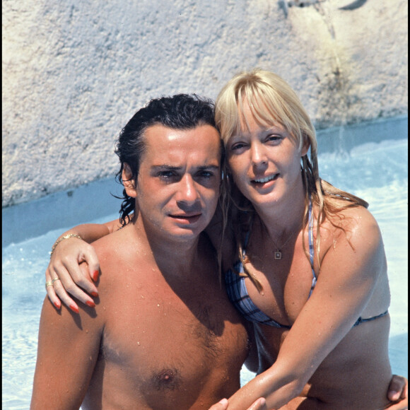 Michel Sardou et Babette (Elisabeth Haas) à Saint-Tropez en 1978