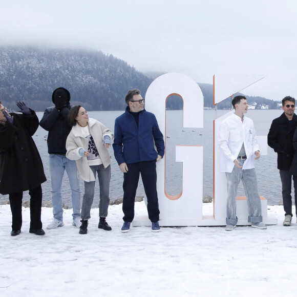 Anne Le Ny, Gringe, Michel Hazanavicius, Bérénice Bejo, Finnegan Oldfield, Catherine Ringer, Alex Lutz, Sébastien Marnier, Pierre Deladonchamps et Pierre Rochefort - Photocall du jury du 30e Festival international du film fantastique de Gérardmer, le 26 janvier 2023. © Denis Guignebourg / Bestimage