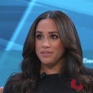 Meghan Markle sur le plateau de l'émission "Minding the Gap" à Los Angeles, le 9 novembre 2021. 