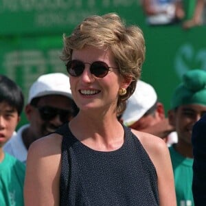 Diana à Hong-Kong pour un tournoi de tennis le 24 avril 1995