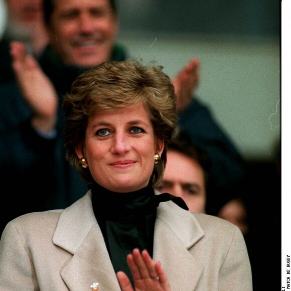 Lady Diana lors d'un match de rugby à Paris, le 22 janvier 1995