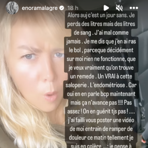 Enora Malagré de retour à l'hôpital après une nouvelle crise d'endométriose - Instagram