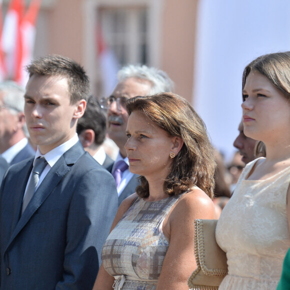 Louis Ducruet, la princesse Stéphanie de Monaco, Camille Gottlieb, Pauline Ducruet - Premier jour des célébrations des 10 ans de règne du prince Albert II de Monaco à Monaco, le 11 juillet 2015.