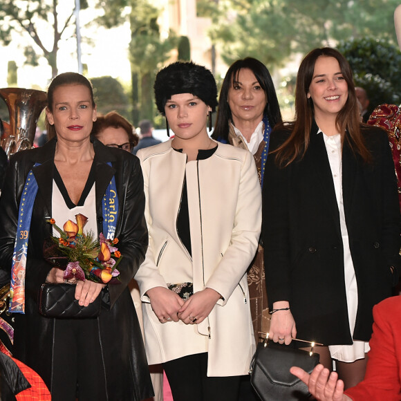 La Princesse Stéphanie de Monaco et ses filles Camille Gottlieb et Pauline Ducruet ont assisté à la 4ème représentation du 39ème Festival International du Cirque de Monte-Carlo au chapiteau de Fontvieille à Monaco, le 18 janvier 2015.