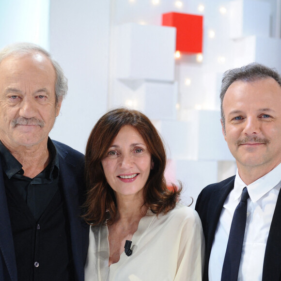 Exclusif - Patrick Chesnais,Valérie Karsenti et Pierre-François Martin Laval - Enregistrement de l'émission "Vivement Dimanche prochain" présentée par M.Drucker et diffusée le 12 janvier 2020 sur France 2. Le 6 janvier 2020 © Guillaume Gaffiot / Bestimage 