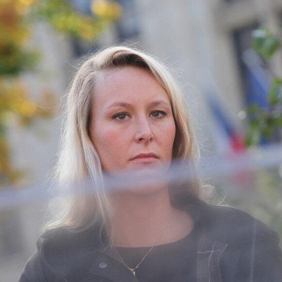 Rassemblement contre l'offensive islamique à l'École en présence de Marion Maréchal à Paris le 15 octobre 2022. © Jonathan Rebboah / Panoramic / Bestimage