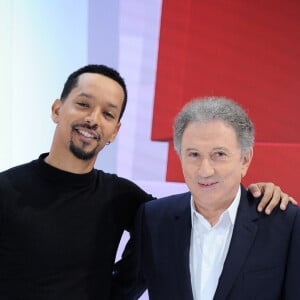 Exclusif - Waly Dia et Michel Drucker - Enregistrement de l'émission "Vivement Dimanche Prochain" au studio Gabriel à Paris le 4 décembre 2019. - Diffusion le 15/12/2019 sur France 2. © Guillaume Gaffiot/Bestimage 