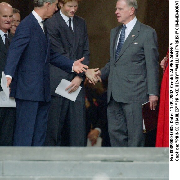 Prince Charles et prince Harry aux commémorations à la Cathédrale Saint Paul en hommage aux attentats du 11 septembre 2001 à Londres