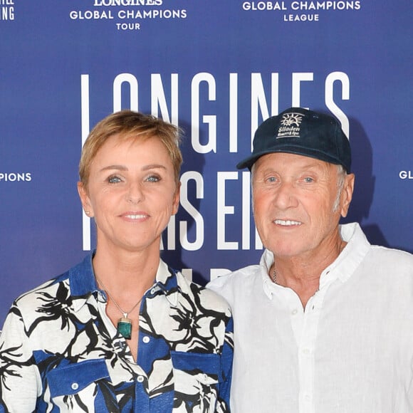 Exclusif - Yves Renier et sa femme Karin - Photocall du déjeuner - Longines Paris Eiffel Jumping au Champ de Mars à Paris, France, le 5 juillet 2019. © Veeren Ramsamy/Bestimage 