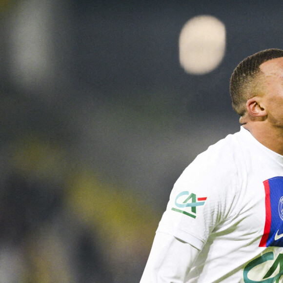 Kylian Mbappe (PSG) - Match de 16ème de finale de la Coupe de France 2023 "Pays de Cassel - PSG (0-7)" au stade Bollaert-Delelis à Lens, le 23 janvier 2023.
