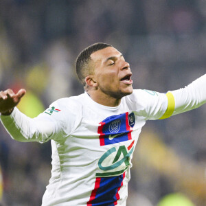 Kylian Mbappe (PSG) - Match de 16ème de finale de la Coupe de France 2023 "Pays de Cassel - PSG (0-7)" au stade Bollaert-Delelis à Lens, le 23 janvier 2023.