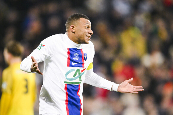 Kylian Mbappe (PSG) - Match de 16ème de finale de la Coupe de France 2023 "Pays de Cassel - PSG (0-7)" au stade Bollaert-Delelis à Lens, le 23 janvier 2023.