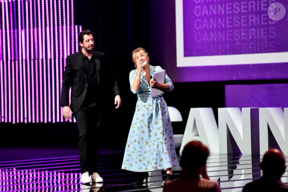 Monsieur Poulpe et Berengere Krief lors de la soirée de clôture de la 2ème édition du "Canneseries" au palais des Festivals à Cannes, France, le 11 avril 2019. © Bruno Bébert/Bestimage 