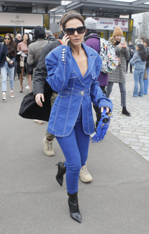 Virginie Ledoyen - Sorties du défilé de mode prêt-à-porter automne-hiver 2020/2021 Balmain à Paris le 28 février 2020. 
