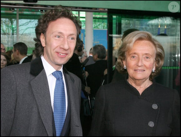 Stéphane Bern et Bernadette Chirac - Cérémonie de remise des insignes de chevalier de la légion d'honneur à Madame Bernadette Chirac à la maison de Solenn 