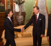 Stéphane Bern, le Grand-Duc Henri et le président François Hollande - Le président de la république François Hollande est reçu par la famille grand-ducale luxembourgeoise pour un dîner de gala au palais grand-ducal au Luxembourg, 6 mars 2015, lors de sa visite officielle au Grand-Duché de Luxembourg. 