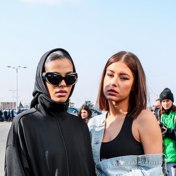 Exclusif - Tina Kunakey et Adèle Exarchopoulos - Arrivées au défilé Balenciaga Automne/Hiver 2022/2023 lors de la Fashion Week de Paris au Bourget à Paris, France, le 6 mars 2022. © Da Silva-Perusseau/Bestimage 