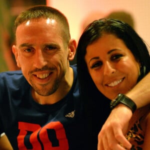 Franck Ribéry et sa femme Wahiba lors d'un dîner pour célébrer la victoire du Bayeern Munich contre le Borussia Dortmund en Coupe. Photo by Action Press/ABACAPRESS.COM