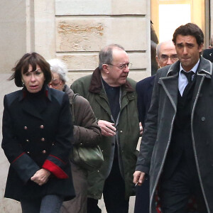 Exclusif - Daniele Evenou et son fils - Obsèques de Paul Ceuzin en l'église Saint Roch a Paris, le 19 novembre.